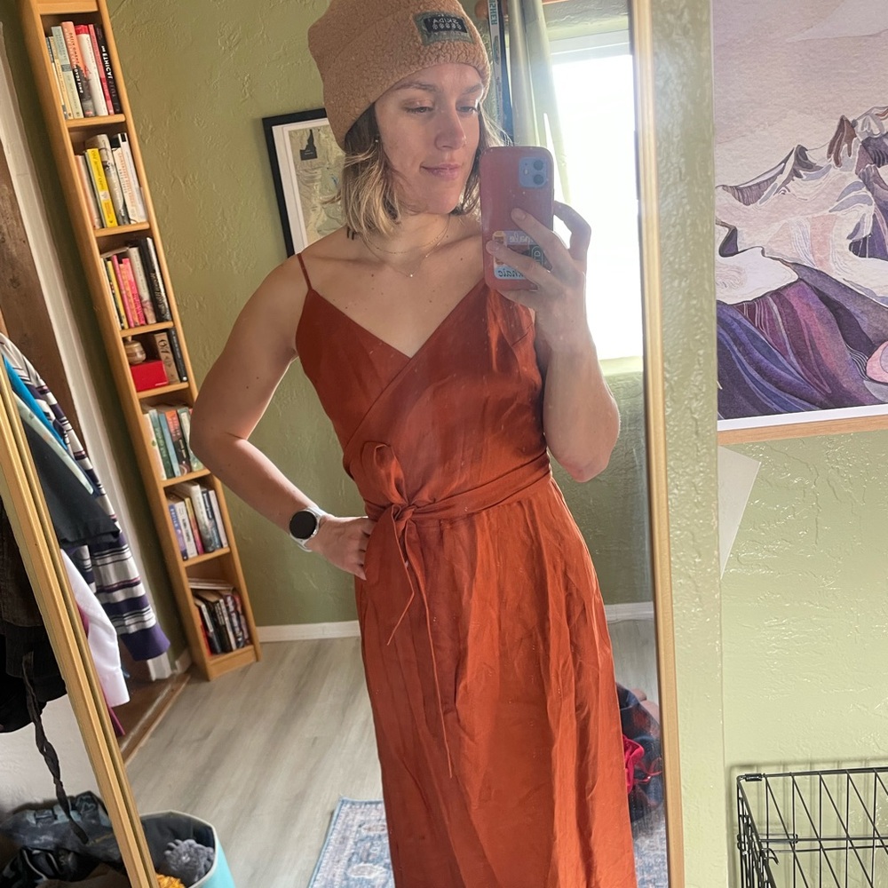 Linen wrap dress